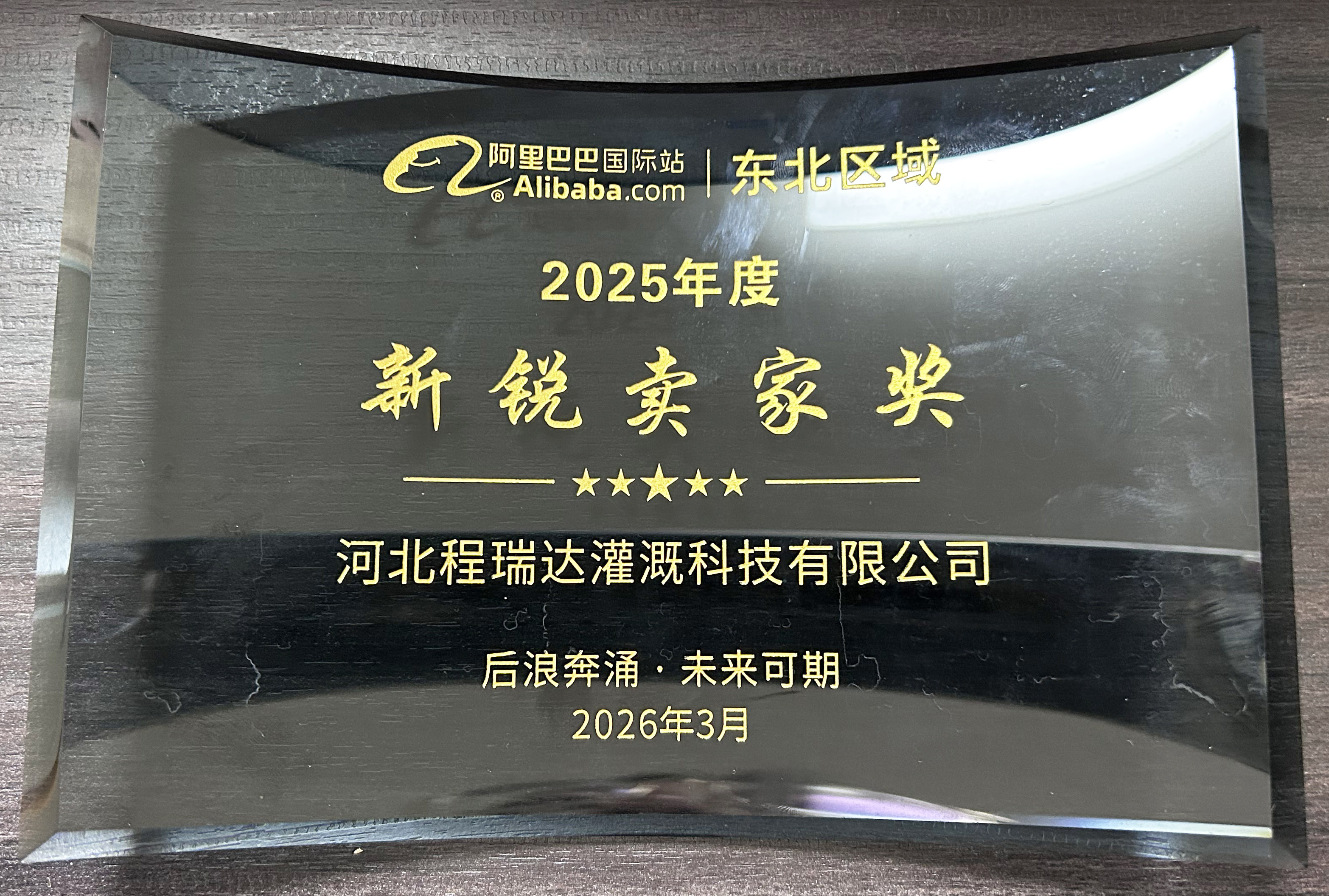 凉山程瑞达灌溉 | 荣获阿里国际站新锐卖家奖